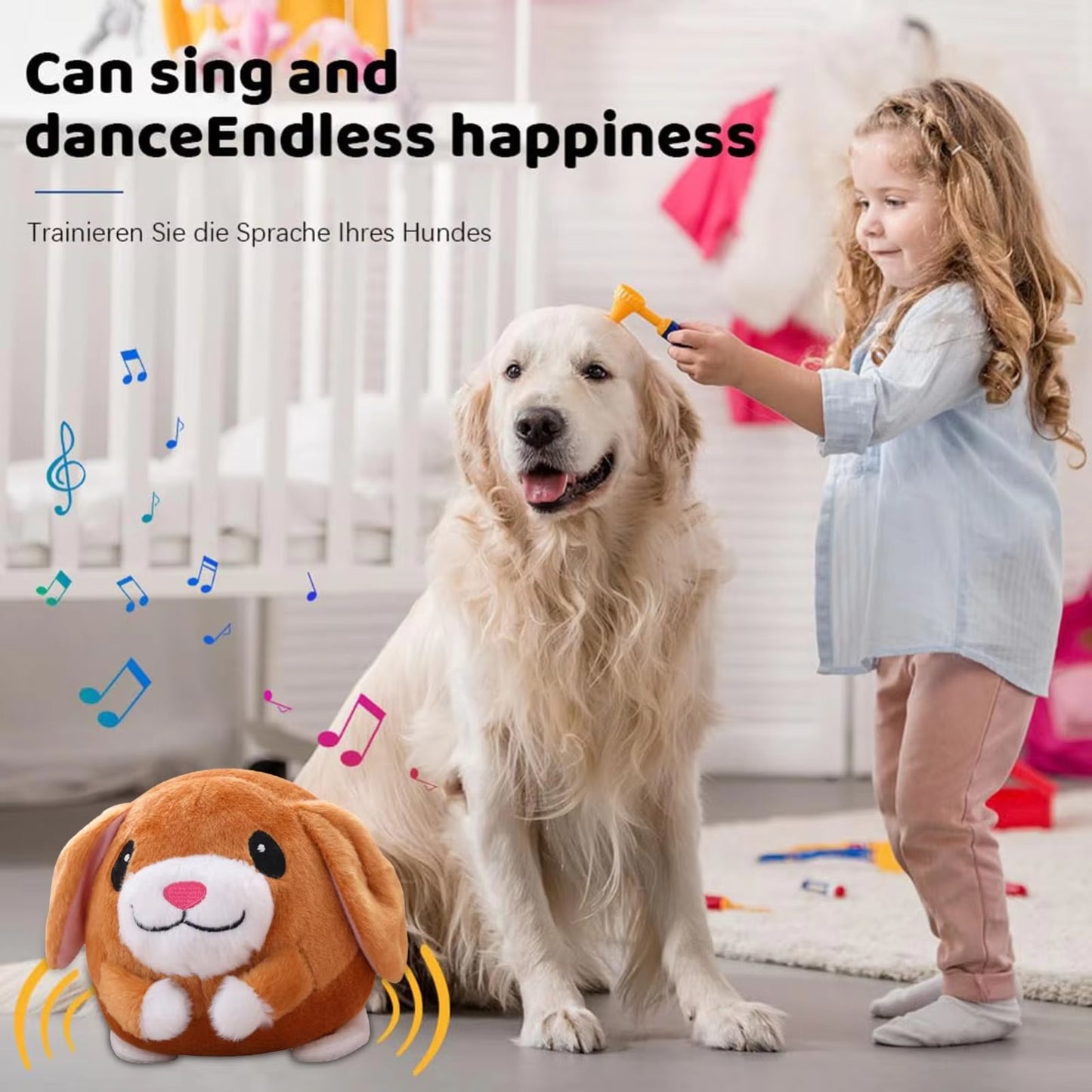 Active Moving Pet Plush Toy, Interactive Dog Toy, Talking Movable Dog Toy, Electronic Dog Toy, Bounce Boredom Toy for Cats & Dog